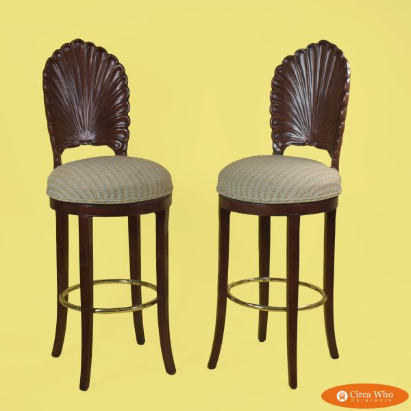 Pair of Grotto Swivel Bar Stools