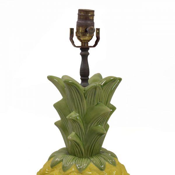 Pair of Hand-painted Ceramic Pineapple Lamps