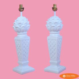 Pair of Hollywood Regency Artichoke Table Lamps