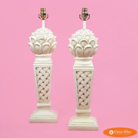 Pair of Hollywood Regency Artichoke Table Lamps