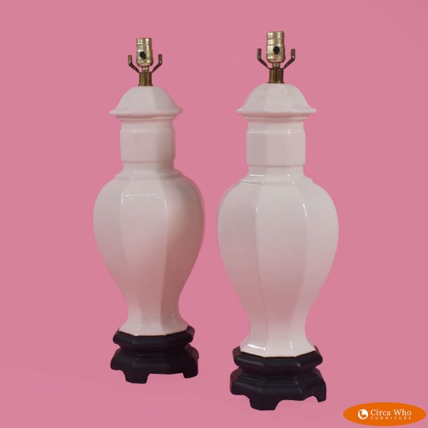 Pair of Hollywood regency Pagoda Lamps