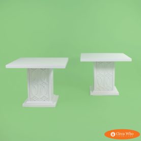 Pair of Hollywood Regency Style Flat Side Tables