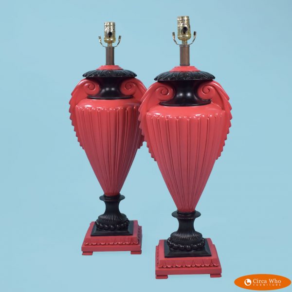 Pair of Hollywood Regency Wing Lamps