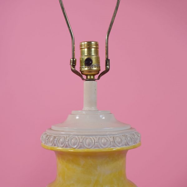 Pair of Hollywood Regency Yellow Table Lamps
