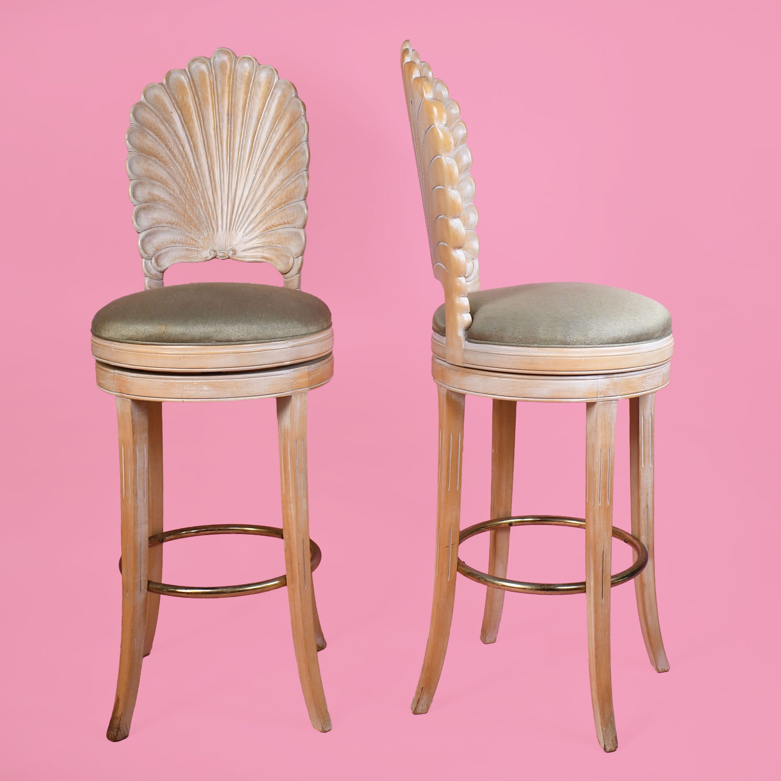 Pair of Italian Grotto Bar Stools