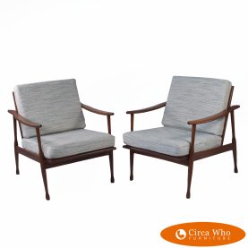 Pair of Italian Mid Century Lounge Chairs
