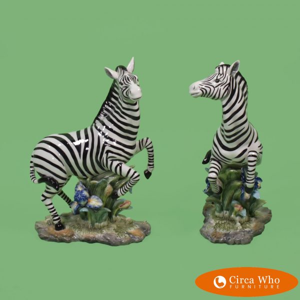 Pair of Italian Zebra Figures