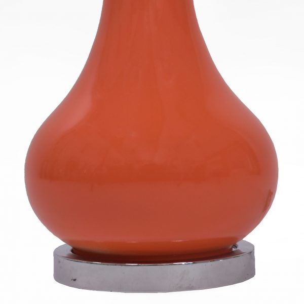 Pair of Large Orange Jar Table Lamps