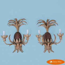 Pair of Large Pineapple Sconces