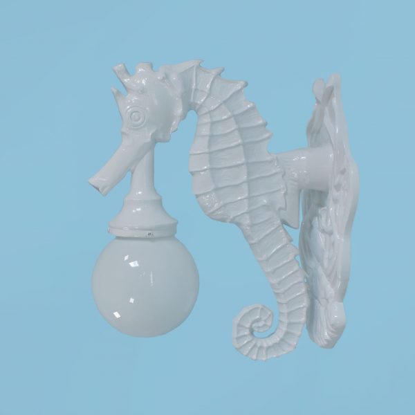 Pair of Large Seahorses Outdoor Sconces