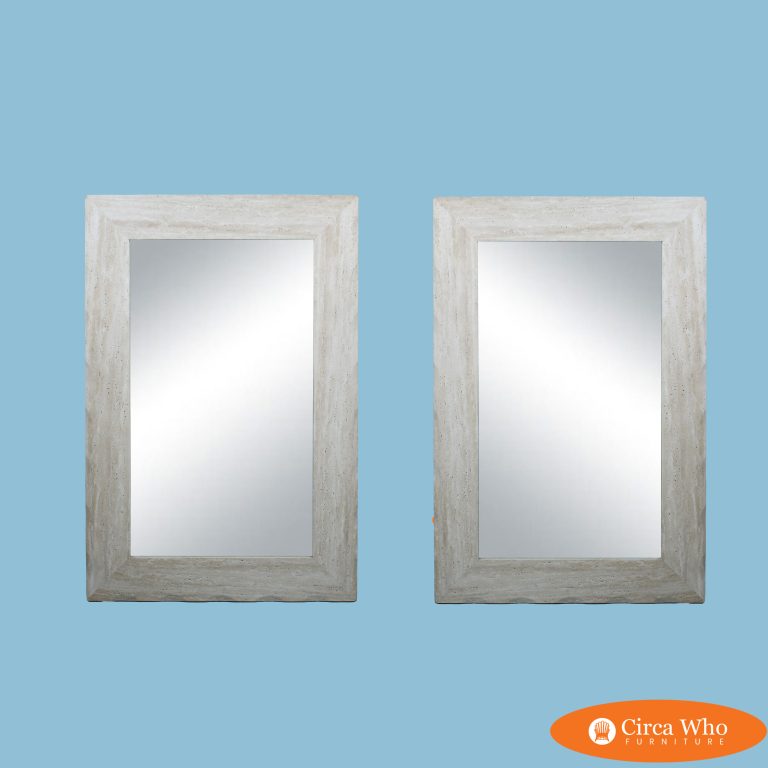 Pair of Limestone Mirrors