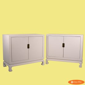 Pair of Linen Wrapped Ming Style Chests