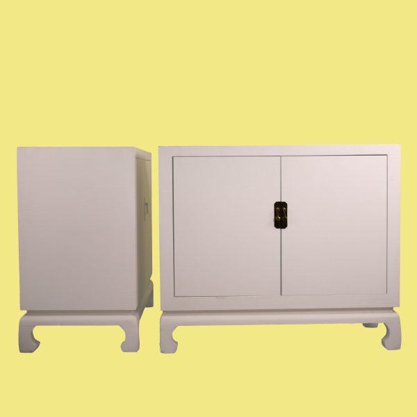 Pair of Linen Wrapped Ming Style Chests
