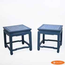 Pair of Low Tables With Chinoiserie Top