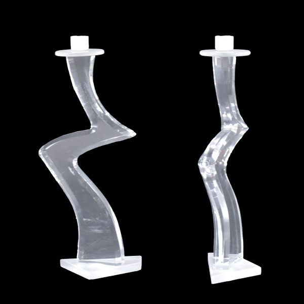 Pair of Lucite Candle Holders