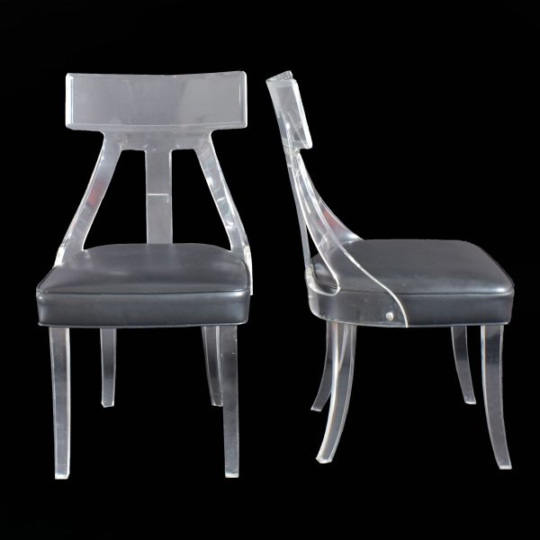 Pair of Lucite Klismos Chairs