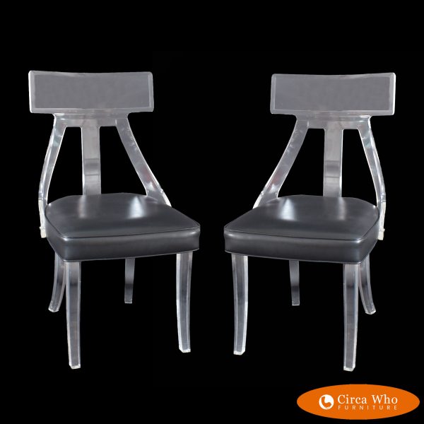 Pair of Lucite Klismos Chairs