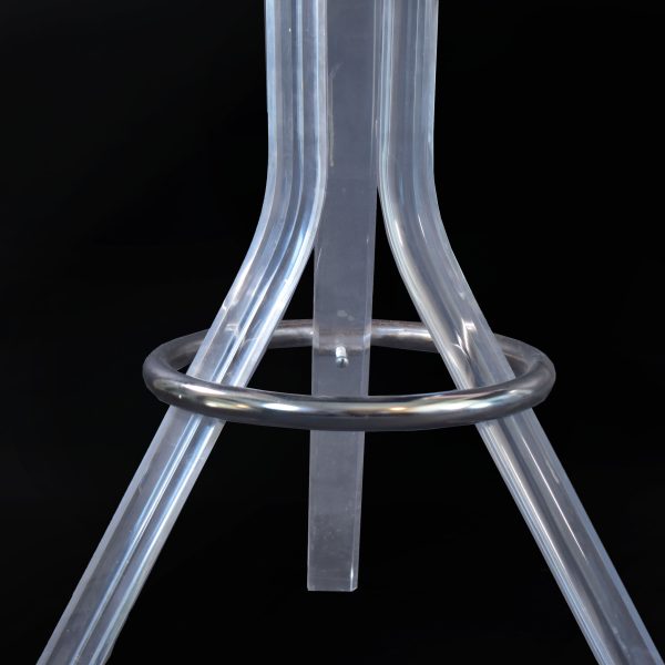 Pair of Lucite Scallop Bar Stools