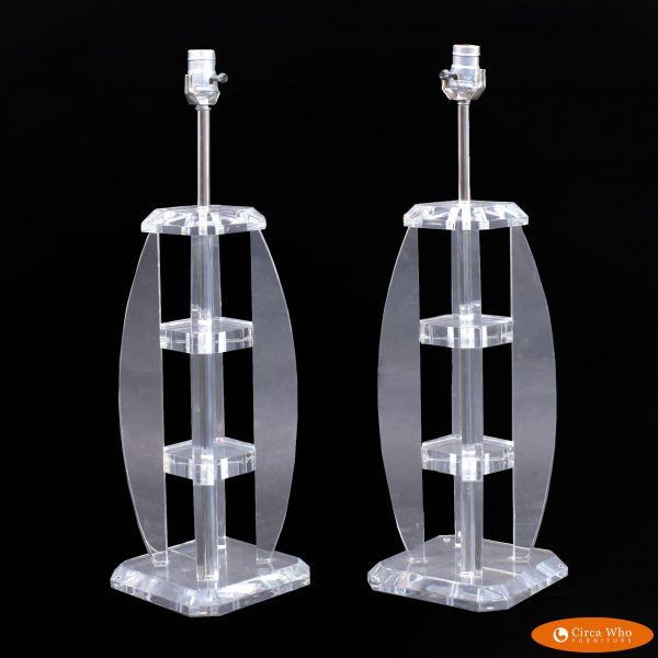 Pair of Lucite Table Lamps