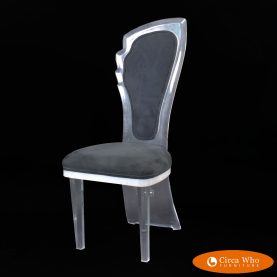 Pair of Lucite Upholstered Dining Chairs