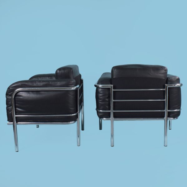 Pair of MCM Black Lounge Chairs