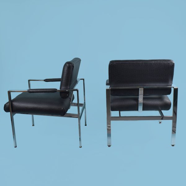 Pair of MCM Chrome Arm Chairs after Harvey Probber