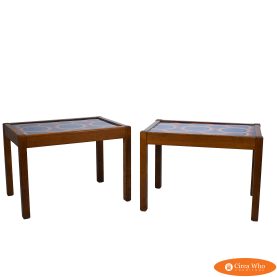 Pair of MCM Inlayed Side Tables