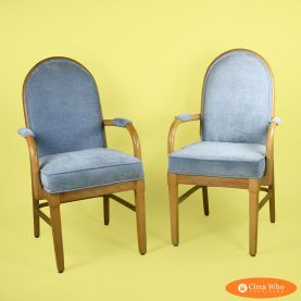 Pair of MCM Upholstered Dining Chairs