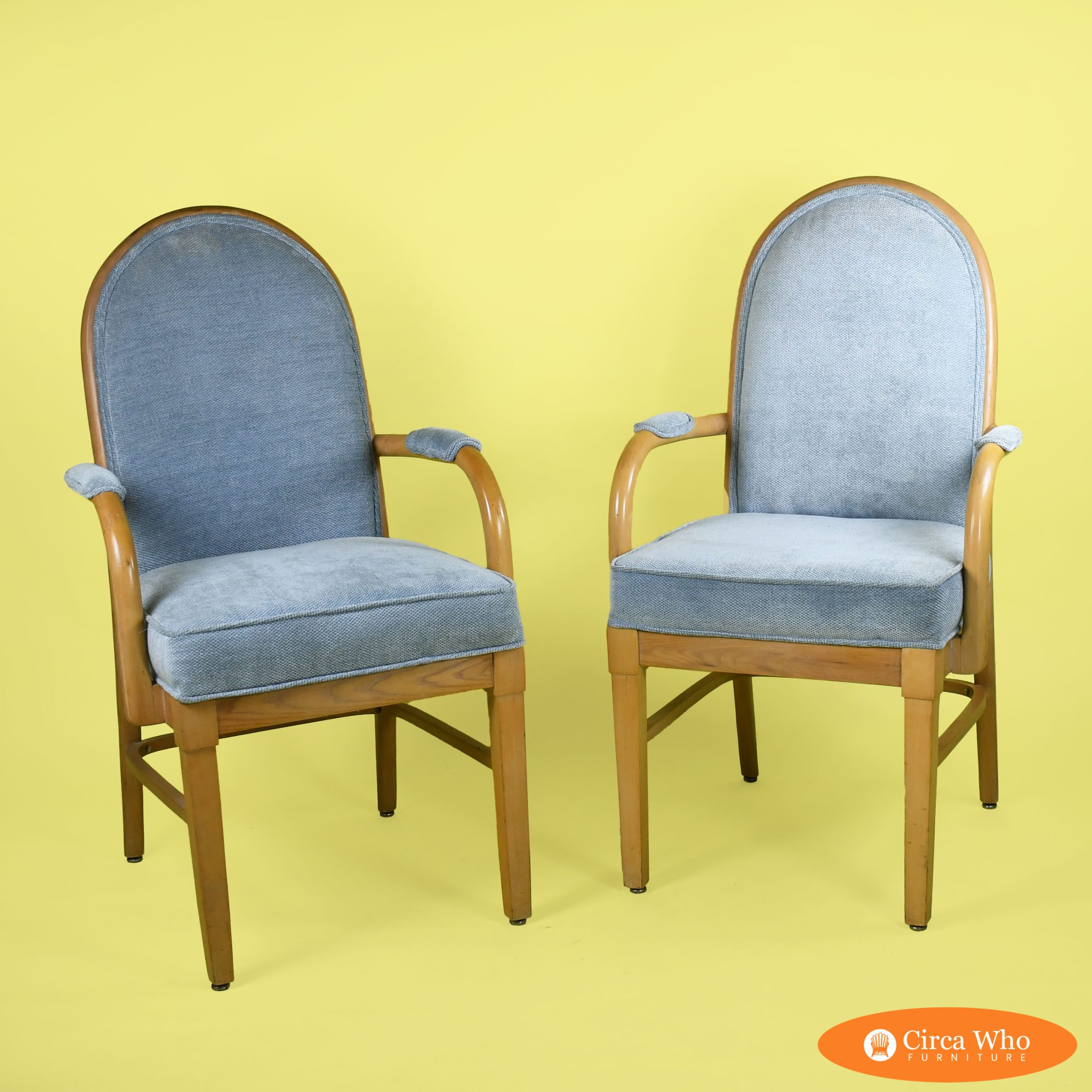Pair of MCM Upholstered Dining Chairs