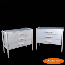 Pair of MCM White Large Nightstands