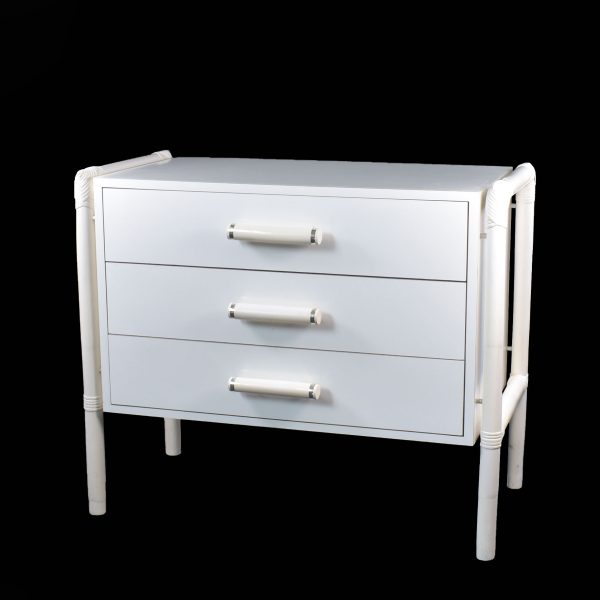 Pair of MCM White Large Nightstands