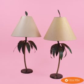 Pair of Metal Palm Tree Table Lamps