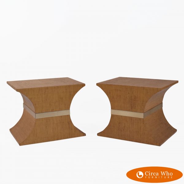Pair of Mid Century Grasscloth Side tables