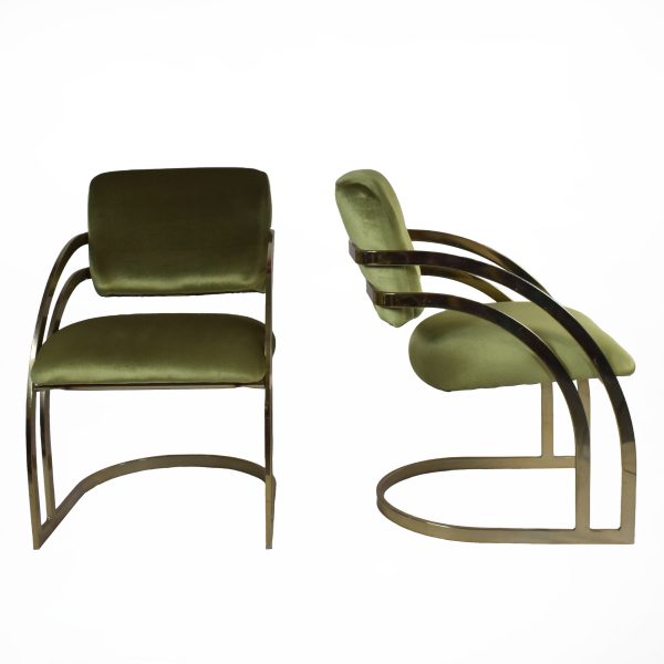 Pair of Mid Century Modern Gold Chairs