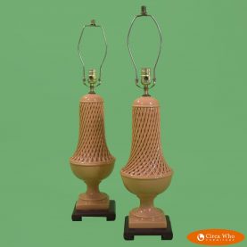 Pair of Mid Century Orange Lamps