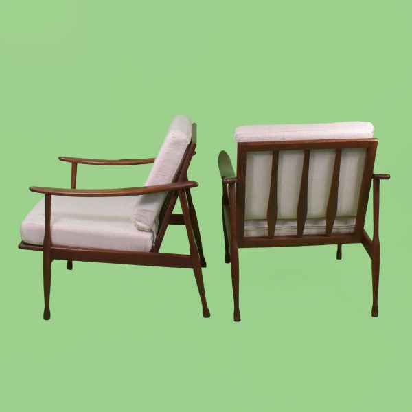 Pair of Mid Century Teak Lounge Chairs