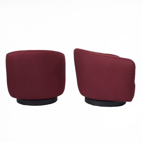 Pair of Milo Baughman Swivel Barrel Chairs