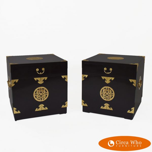 Pair of ming style Black Cabinets