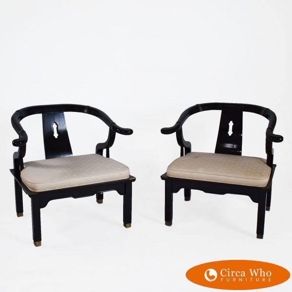 Pair of Black Ming Style Chairs
