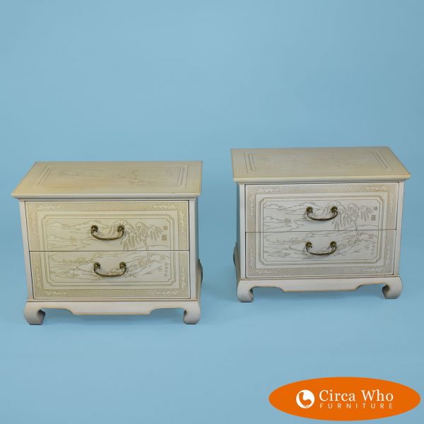 Pair of Ming style Chinoiserie Nightstands