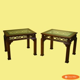 Pair of Ming Style Fretwork Side Tables