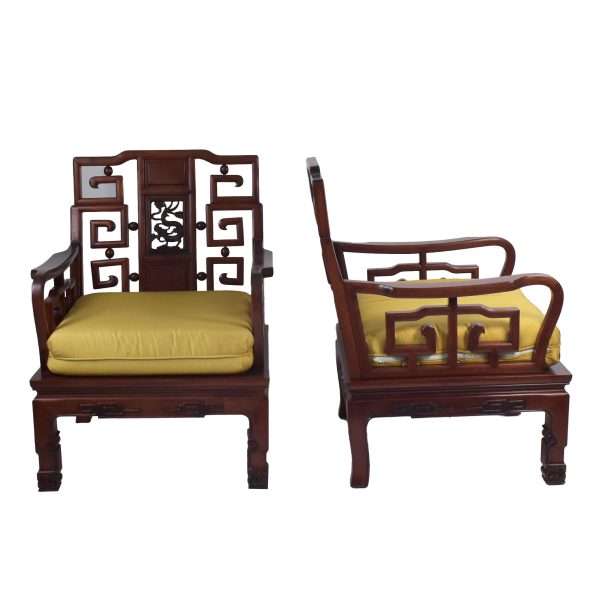 Pair of Ming Style Lounge Chairs