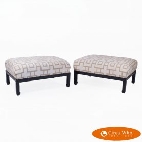 Pair of Ming Style Upholstered Benches