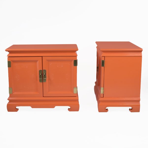 Pair of Ming Style White Nightstands