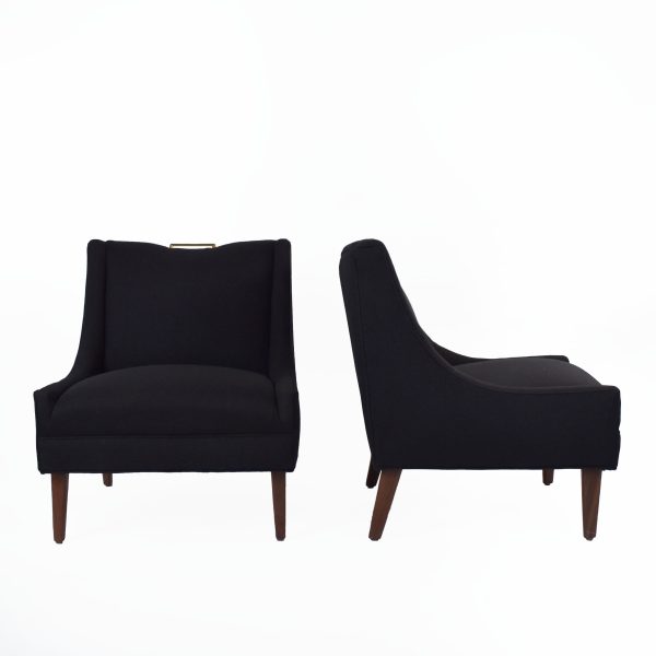 Pair of Newly Upholstered Swank Lounge Chairs