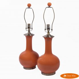 Pair of Orange Genie Lamps