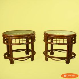 Pair of Oval Tortoise Side Table