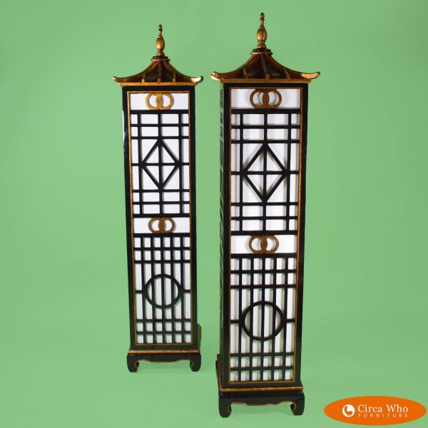 Pair of Pagoda Floor Lamps