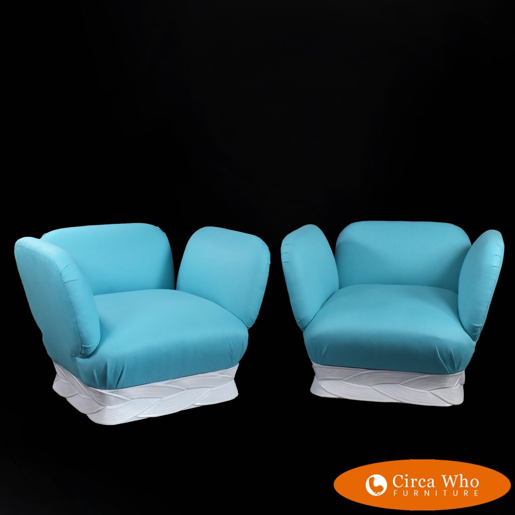 Pair of Palm Frond Upholstered Chairs