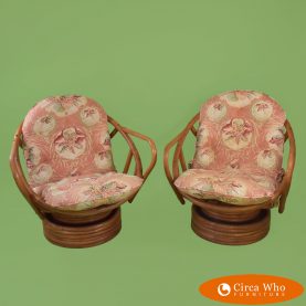 Pair of Papasan Swivel Chairs